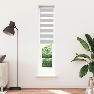 vidaXL Store enrouleur double gris clair 40x200 cm largeur du tissu 35,9 cm polyester