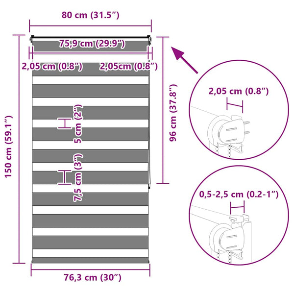 Doppelrollo Sandbraun 80x150 cm