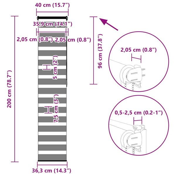 Doppelrollo Sandbraun 40x200 cm
