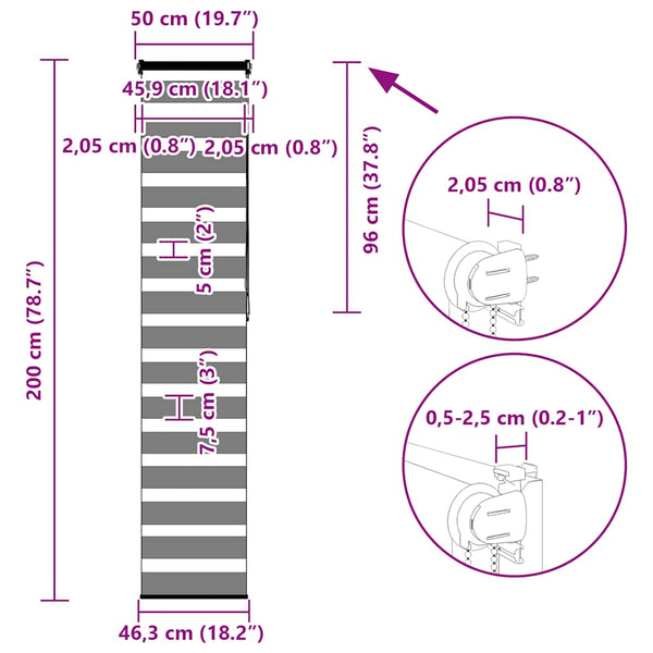 Doppelrollo Sandbraun 50x200 cm