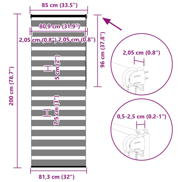 Doppelrollo Sandbraun 85x200 cm
