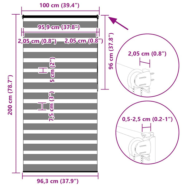 Doppelrollo Sandbraun 100x200 cm