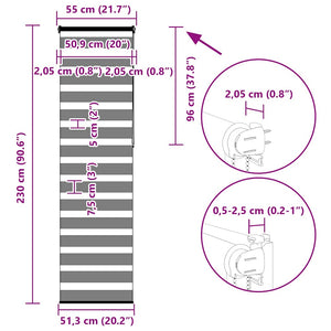 Doppelrollo Sandbraun 55x230 cm