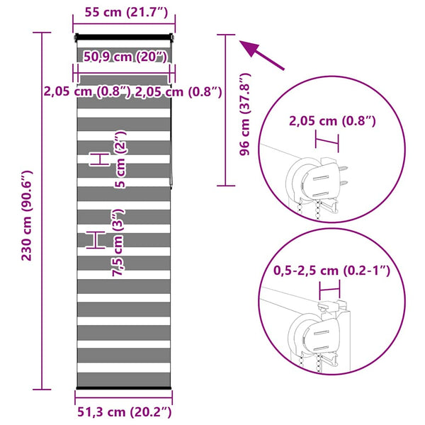 Doppelrollo Sandbraun 55x230 cm