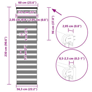 Doppelrollo Sandbraun 60x230 cm