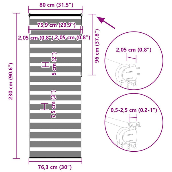 Doppelrollo Sandbraun 80x230 cm