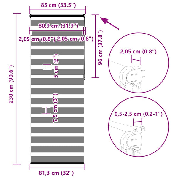 Doppelrollo Sandbraun 85x230 cm