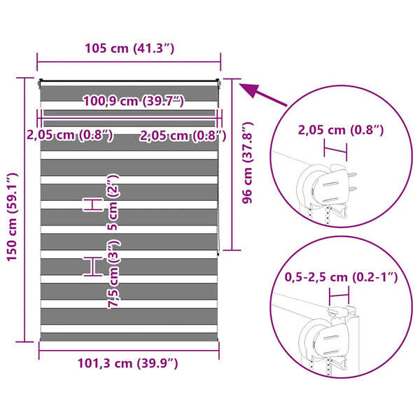 Doppelrollo Marmorbeige 105x150 cm