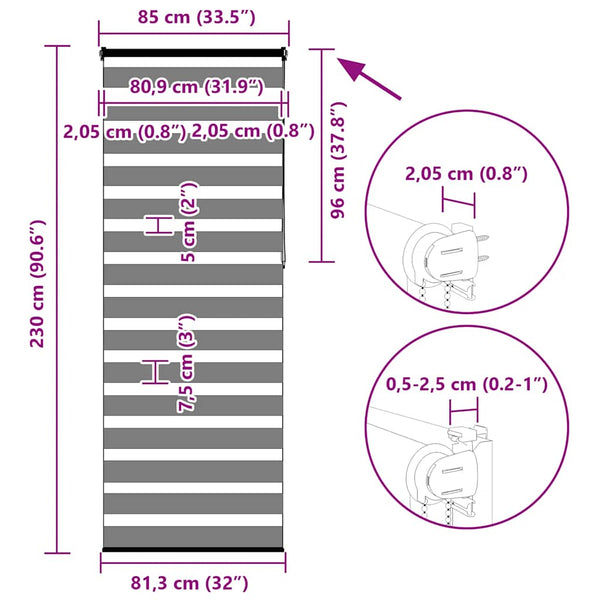 Doppelrollo Marmorbeige 85x230 cm