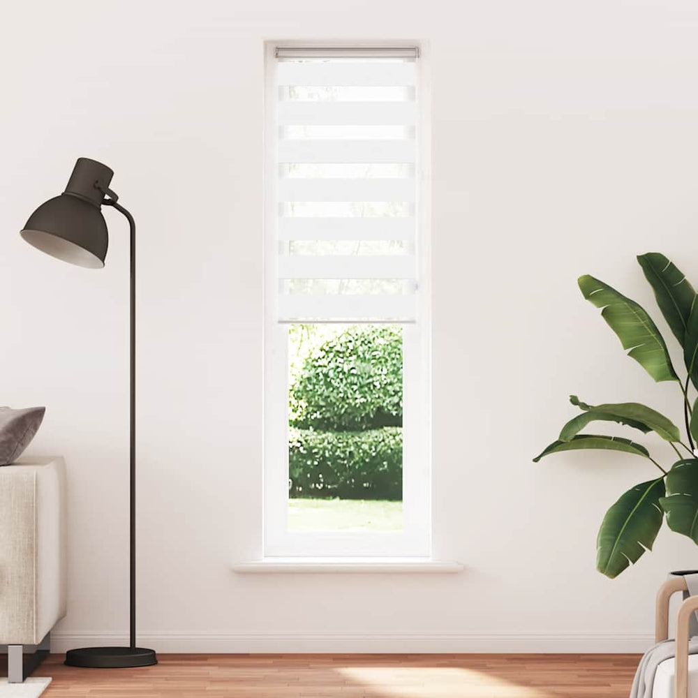 vidaXL Double Roller Blind White 55x200 cm Fabric Width 50.9 cm Polyester