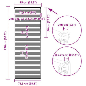 Doppelrollo Weiß 75x230 cm