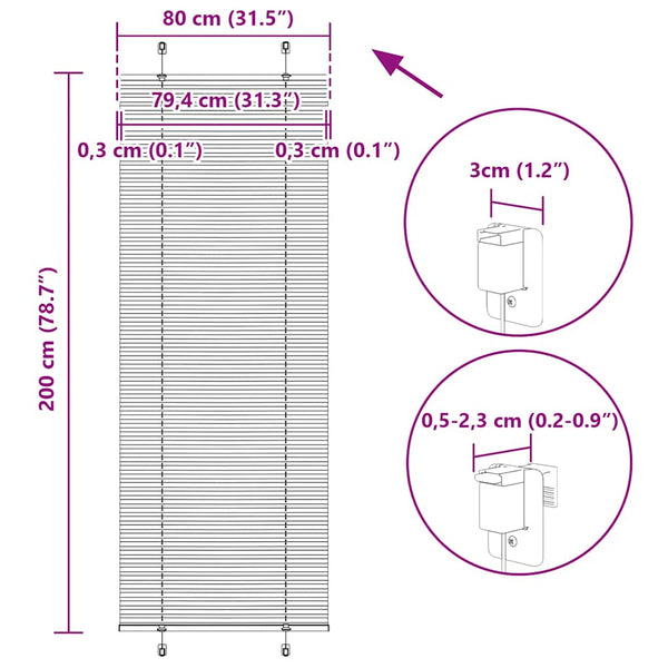 Rosa Plissee Rollo 80x200 cm