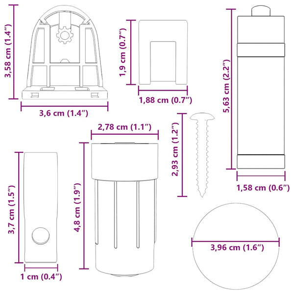 Rollo Beschläge 18 mm - 21-teiliges Set