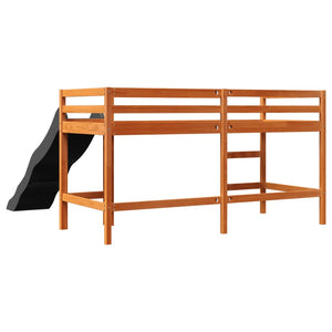 Kinderhochbett Braun 80x200 cm Kiefer Massivholz