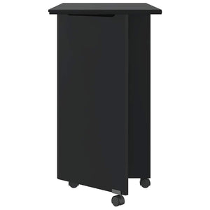Rollschrank mit Schreibtisch Kiefer Schwarz