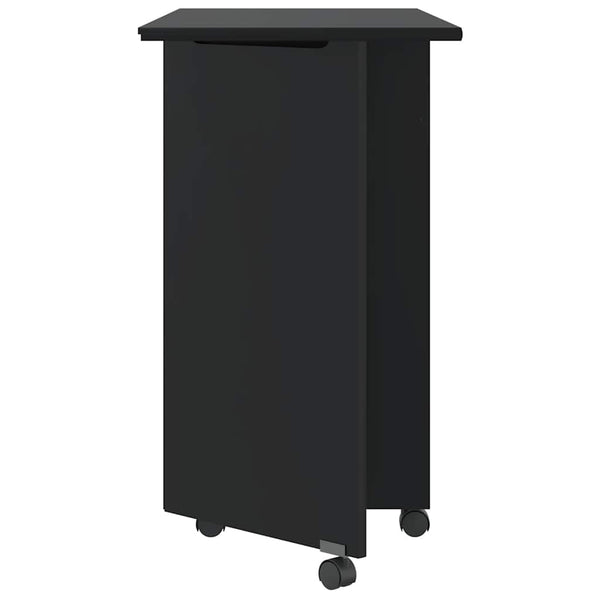 Rollschrank mit Schreibtisch Kiefer Schwarz