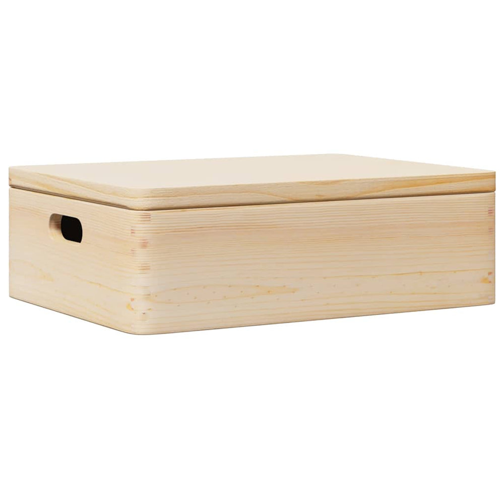 vidaXL Caisse en bois avec couvercle et poignées 40x30x13 cm Bois de pin massif