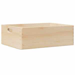 Holzkiste mit Griffen, Kiefer Massivholz 40x30x13 cm