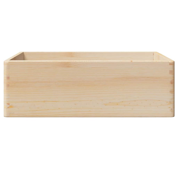 Holzkiste mit Griffen, Kiefer Massivholz 40x30x13 cm