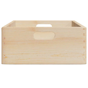 Holzkiste mit Griffen, Kiefer Massivholz 40x30x13 cm