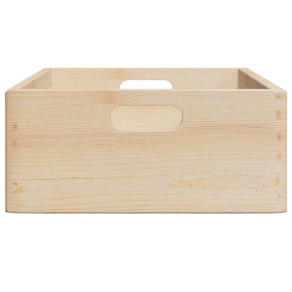 Holzkiste mit Griffen, Kiefer Massivholz 40x30x13 cm