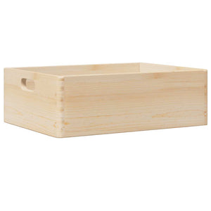 Holzkiste mit Griffen, Kiefer Massivholz 40x30x13 cm