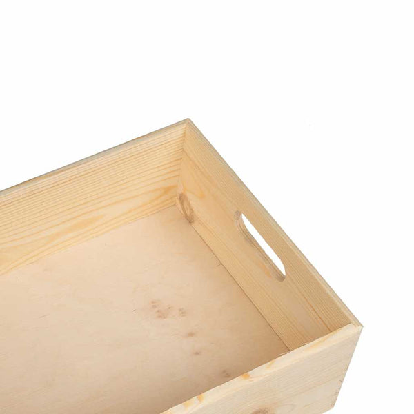 Holzkiste mit Griffen, Kiefer Massivholz 40x30x13 cm