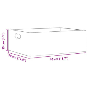 Holzkiste mit Griffen, Kiefer Massivholz 40x30x13 cm