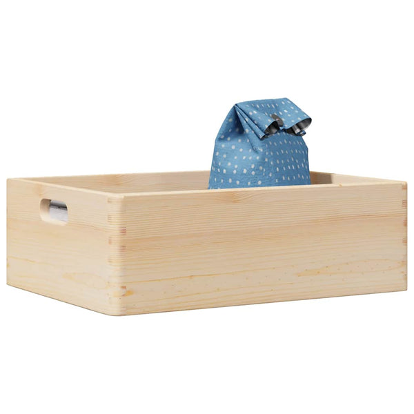 Holzkiste mit Griffen, Kiefer Massivholz 40x30x13 cm