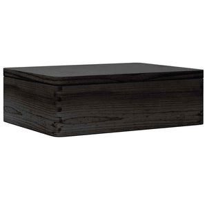 Schwarze Holzkiste mit Deckel 40x30x13 cm