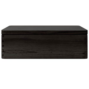 Schwarze Holzkiste mit Deckel 40x30x13 cm