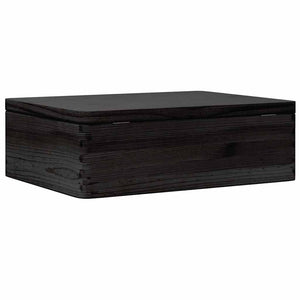 Schwarze Holzkiste mit Deckel 40x30x13 cm