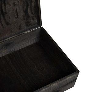 Schwarze Holzkiste mit Deckel 40x30x13 cm