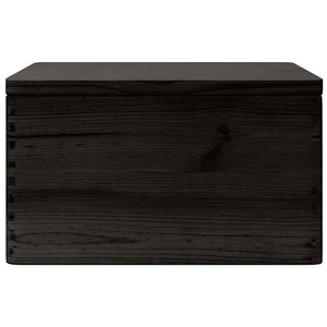 Schwarze Holzkiste mit Deckel 40x30x23cm