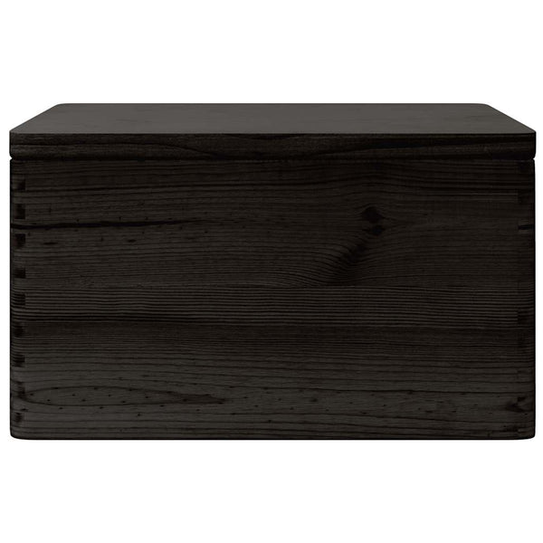 Schwarze Holzkiste mit Deckel 40x30x23cm