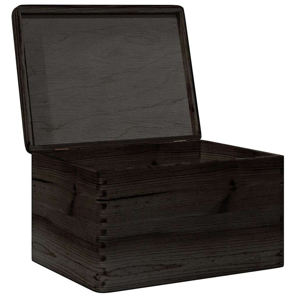 Schwarze Holzkiste mit Deckel 40x30x23cm