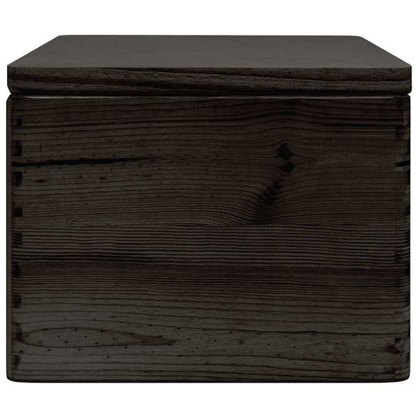 Schwarze Holzkiste mit Deckel 40x30x23cm