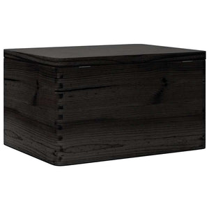 Schwarze Holzkiste mit Deckel 40x30x23cm