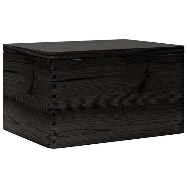 Schwarze Holzkiste mit Deckel 40x30x23cm