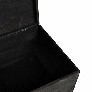 Schwarze Holzkiste mit Deckel 40x30x23cm