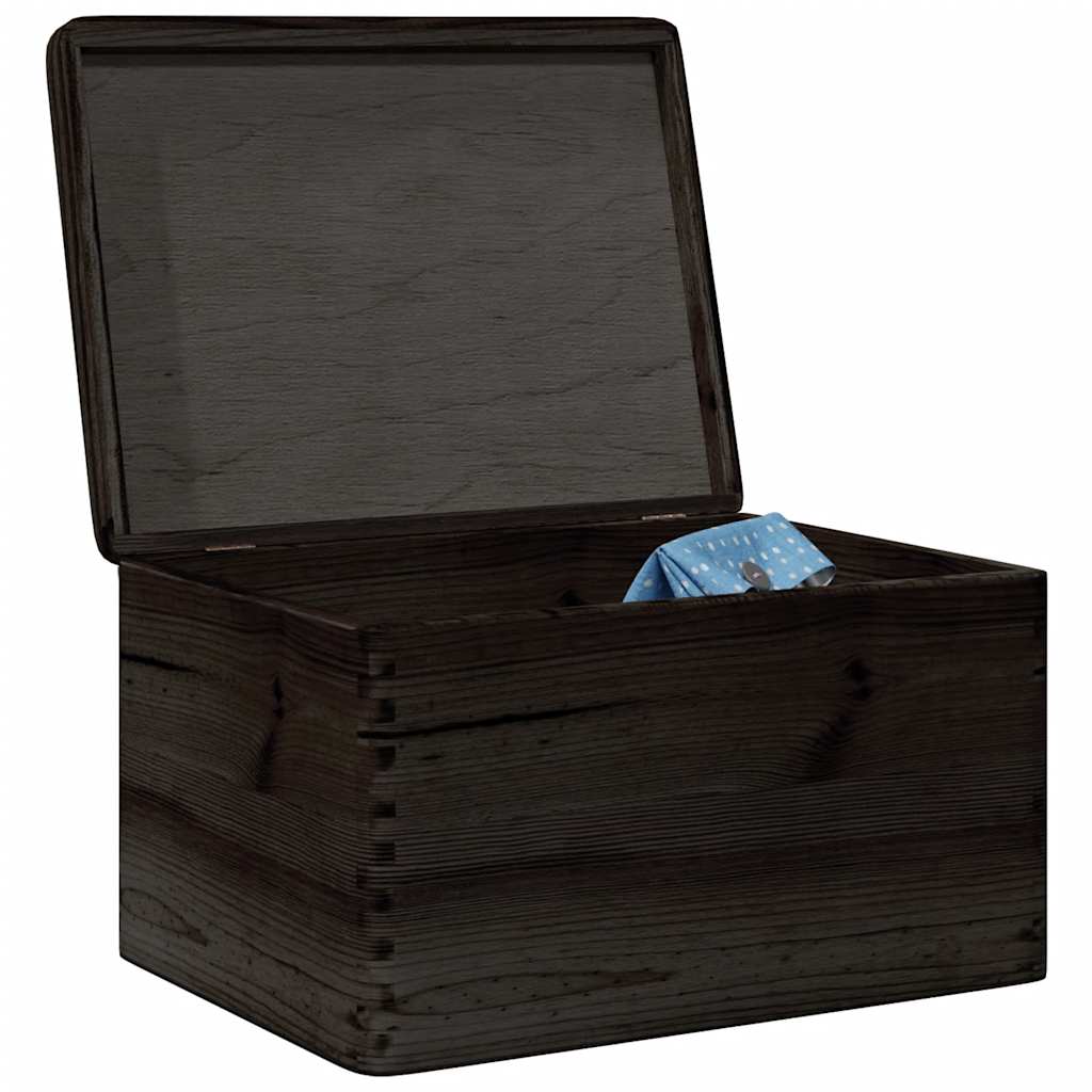 Schwarze Holzkiste mit Deckel 40x30x23cm