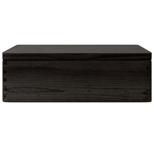 Schwarze Holzkiste mit Deckel 40x30x13 cm