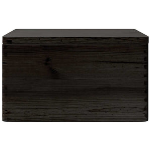 Schwarze Holzkiste mit Deckel 40x30x23cm