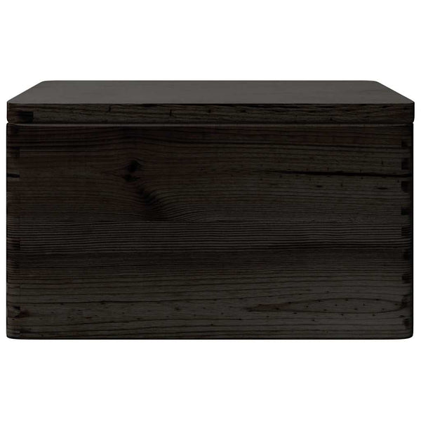 Schwarze Holzkiste mit Deckel 40x30x23cm