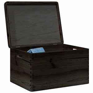 Schwarze Holzkiste mit Deckel 40x30x23cm