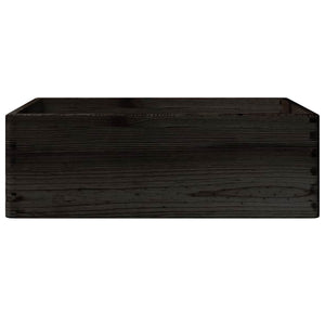 Schwarze Holzkiste mit Griffen 40x30x13cm