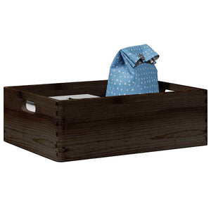 Schwarze Holzkiste mit Griffen 40x30x13cm