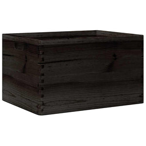 Schwarze Holzkiste mit Griffen 40x30x23cm