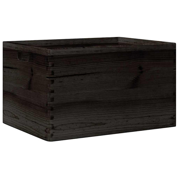 Schwarze Holzkiste mit Griffen 40x30x23cm