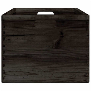 Schwarze Holzkiste mit Griffen 40x30x23cm